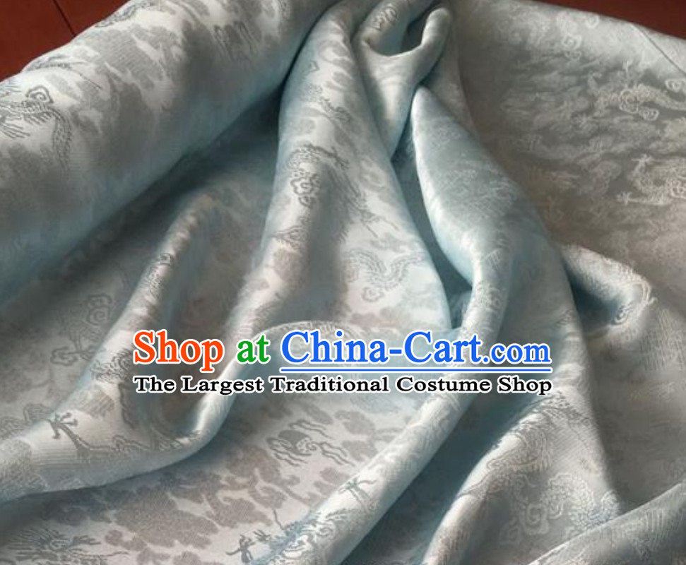 Classic Royal 100% Pure Silk Round Dragon Pattern Fabric Chinese Traditional Silk Fabrics