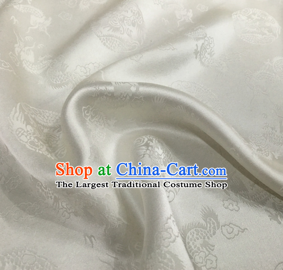 Beautiful Classic Royal 100% Pure Silk Round Dragon Pattern Fabric Chinese Traditional Silk Fabrics