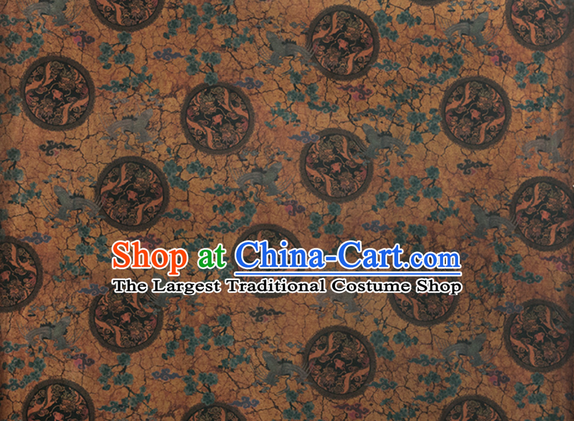 Palace Classic Royal 100% Pure Silk Round Dragon Pattern Fabric Chinese Traditional Silk Fabrics