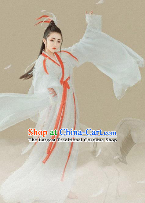 Chinese Ancient Peri Swordswoman Hanfu Dress Jin Dynasty Palace Princess Historical Costume for Women