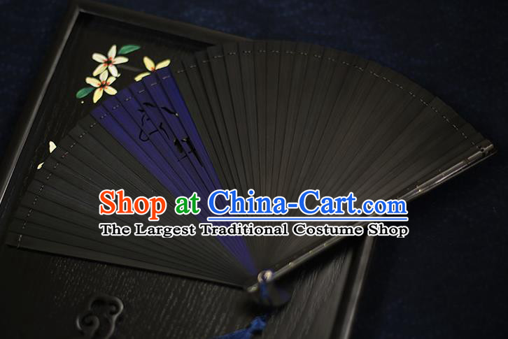 Chinese Handmade Carving Zodiac Horse Bamboo Fans Classical Accordion Traditional Folding Fans for Women