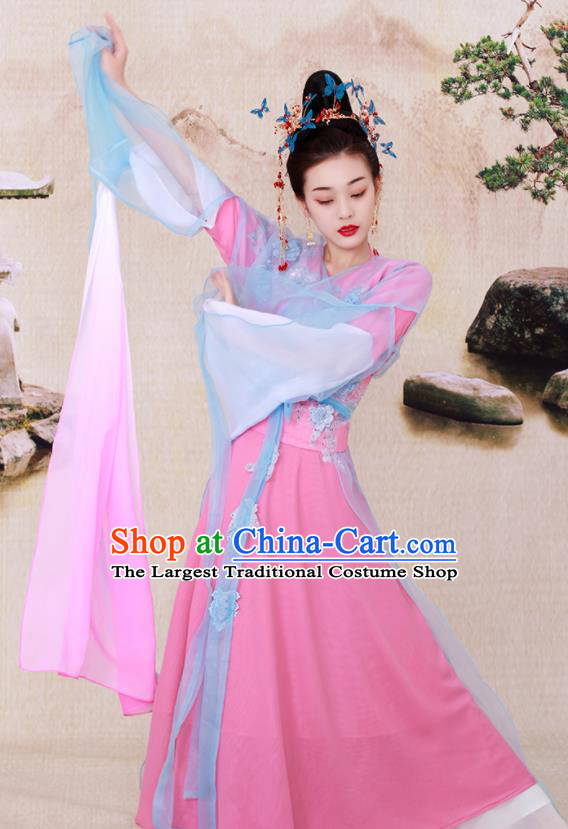 Chinese Ancient Legend Goddess in the Moon Hanfu Dress Tang Dynasty Imperial Consort Historical Costume for Women