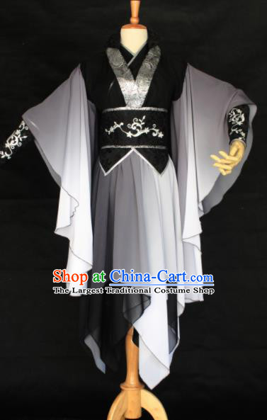 Chinese Traditional Cosplay Female Assassin Costume Ancient Swordswoman Black Hanfu Dress for Women