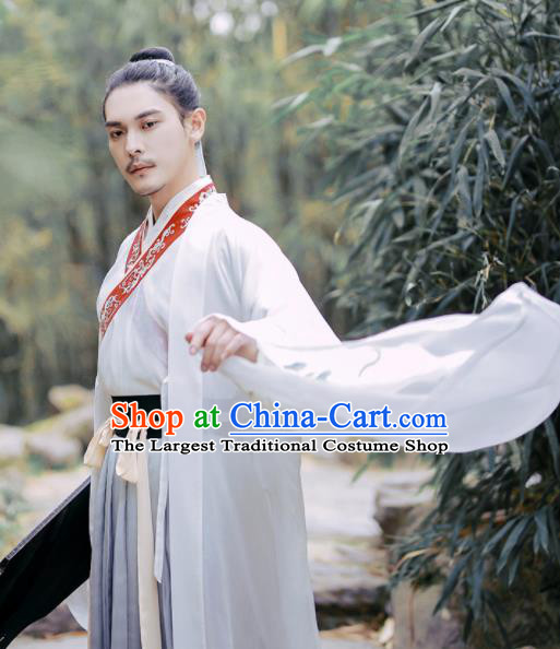 Chinese Ancient Nobility Childe Embroidered Hanfu Clothing Jin Dynasty Scholar Historical Costume for Men