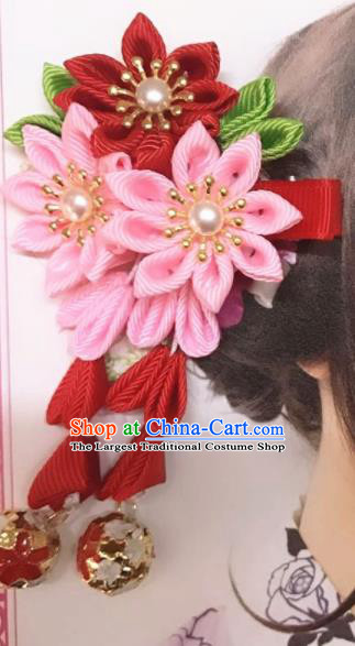 Japanese Traditional Kimono Hair Accessories Handmade Japan Geisha Sakura Hair Claw for Women