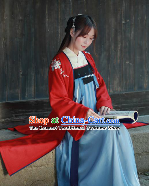 Chinese Ancient Song Dynasty Princess Embroidered Historical Costume Traditional Hanfu Dress for Women
