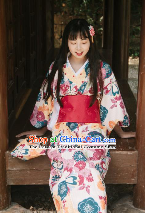 Traditional Japanese Classical Printing Kimono Asian Japan Costume Geisha Yukata Dress for Women