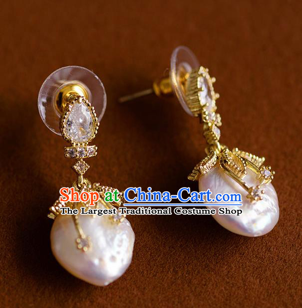 Traditional Chinese Ancient Palace Shell Earrings Handmade Wedding Jewelry Accessories for Women