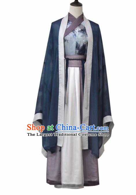 Ancient Chinese Jin Dynasty Princess Historical Costume Traditional Swordswoman Hanfu Dress for Women