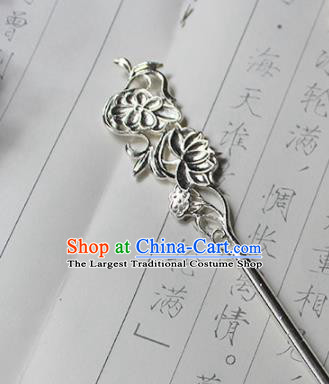 Traditional Chinese Ancient Tang Dynasty Princess Twine Lotus Hair Clip Hairpins Handmade Hanfu Hair Accessories for Women