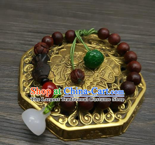 Traditional Chinese Ancient Prince Rosewood Bracelet Handmade Hanfu Accessories for Men