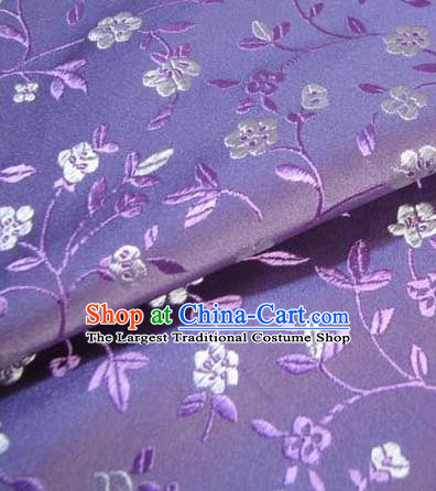 Asian Chinese Traditional Plum Blossom Pattern Purple Brocade Cheongsam Silk Fabric Chinese Fabric Material