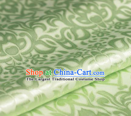 Asian Chinese Traditional Royal Lotus Pattern Green Brocade Cheongsam Silk Fabric Chinese Satin Fabric Material