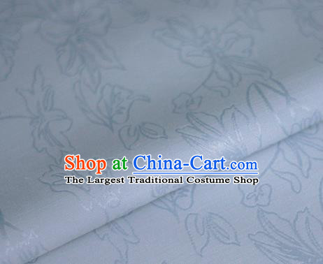 Asian Chinese Traditional Classical Jacquard Pattern Blue Brocade Cheongsam Silk Fabric Chinese Satin Fabric Material