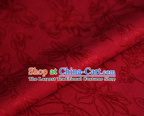 Asian Chinese Traditional Classical Jacquard Pattern Red Brocade Cheongsam Silk Fabric Chinese Satin Fabric Material