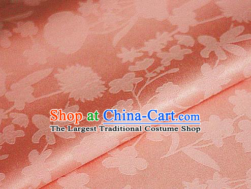 Asian Chinese Classical Pattern Pink Brocade Cheongsam Silk Fabric Chinese Traditional Satin Fabric Material