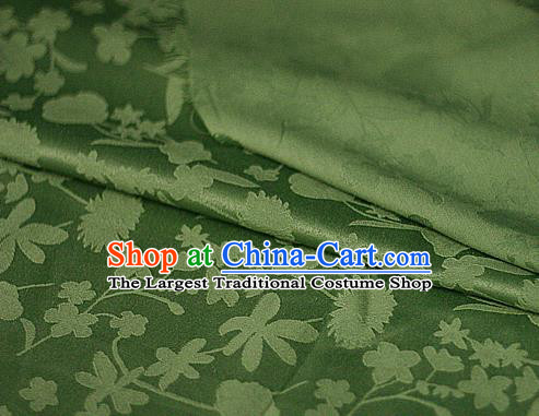 Asian Chinese Classical Pattern Green Brocade Cheongsam Silk Fabric Chinese Traditional Satin Fabric Material