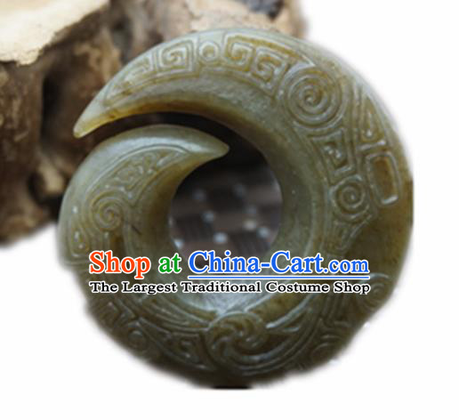 Chinese Handmade Carving Jade Pendant Traditional Jade Craft Jewelry Accessories