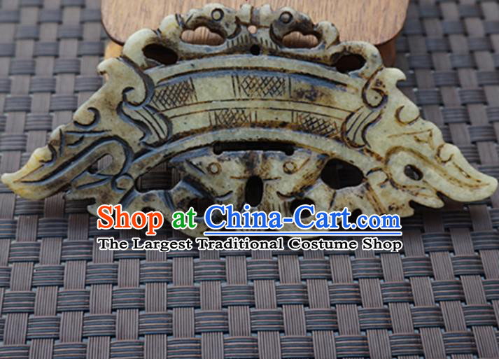 Handmade Chinese Jade Carving Bridge Shape Pendant Traditional Jade Craft Jewelry Accessories