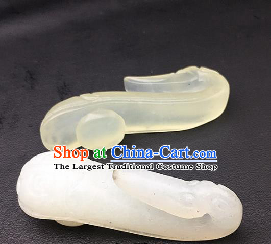 Chinese Handmade Jade Craft Carving Jade Belt Hook Accessories Jade Jewelry Decoration