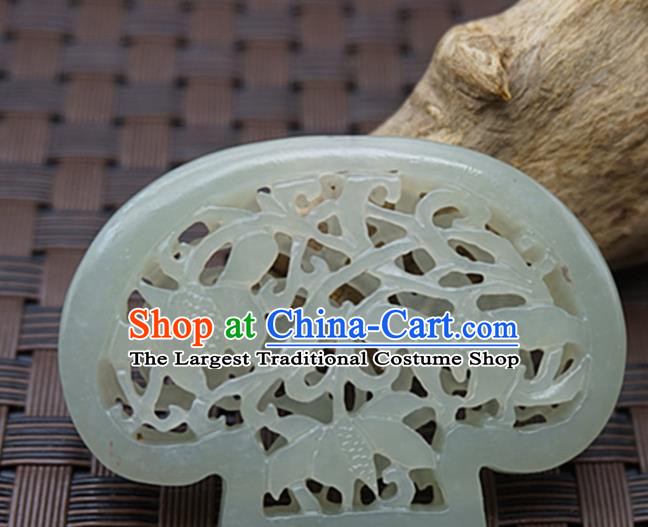 Handmade Chinese Ancient Jade Carving Sachet Pendant Traditional Jade Craft Jewelry Decoration Accessories