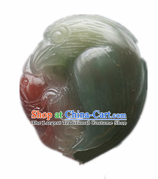 Chinese Handmade Carving Eagle Fish Jade Pendant Traditional Jade Craft Jewelry Accessories