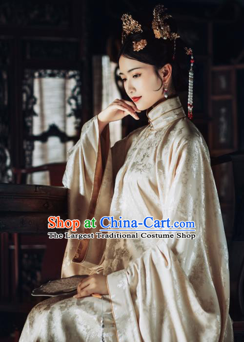 Asian Chinese Ancient Court Dowager Embroidered Hanfu Dress Traditional Ming Dynasty Empress Historical Costume for Women