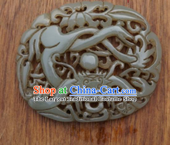 Chinese Handmade Jewelry Accessories Carving Jade Pendant Ancient Traditional Jade Craft Decoration