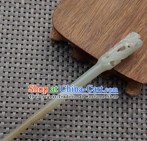 Chinese Handmade Jade Carving Hair Clip Ancient Jade Hairpins Hair Accessories for Women for Men