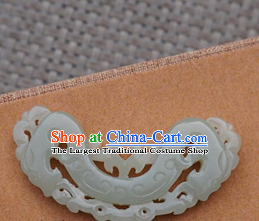 Chinese Handmade Carving Dragon Jade Pendant Jewelry Accessories Ancient Traditional Jade Craft Decoration