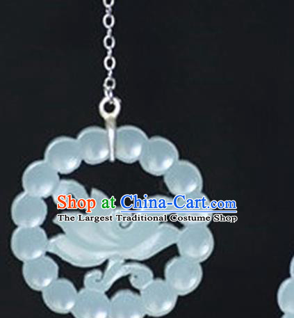 Chinese Handmade Jade Carving Orchid Pendant Jewelry Accessories Ancient Traditional Jade Craft Decoration