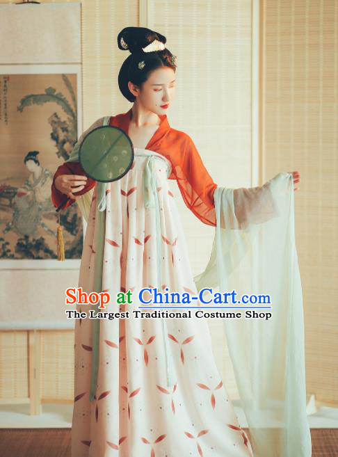 Chinese Ancient Drama Tang Dynasty Court Lady Hanfu Dress Traditional Historical Costume for Women