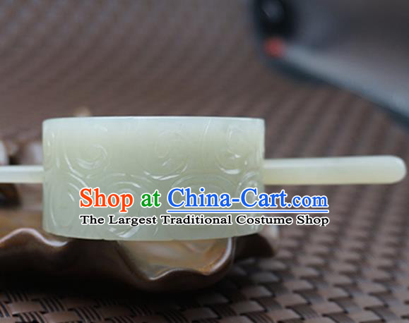 Handmade Chinese Jade Carving Hair Comb Ancient Jade Hairpins Hair Accessories for Women for Men