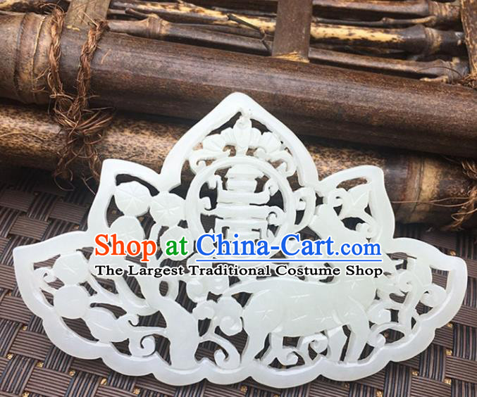 Handmade Chinese Carving Wedding Jade Pendant Jewelry Accessories Ancient Traditional Jade Craft Decoration