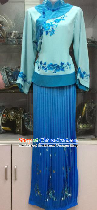Handmade Chinese Beijing Opera Costume Peking Opera Actress Blue Dress for Women