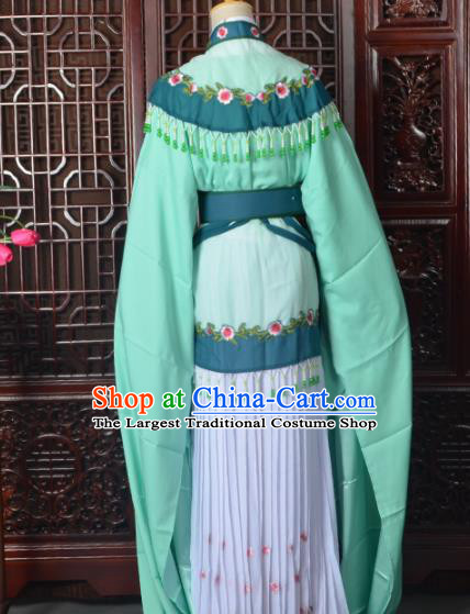 Handmade Chinese Beijing Opera Diva Costume Peking Opera Actress Green Dress for Women