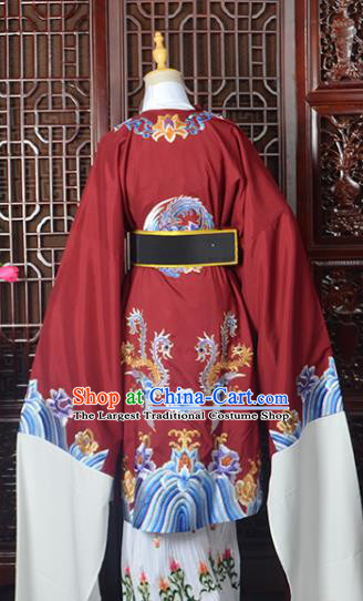 Handmade Chinese Beijing Opera Old Women Costume Peking Opera Actress Red Embroidered Dress for Women