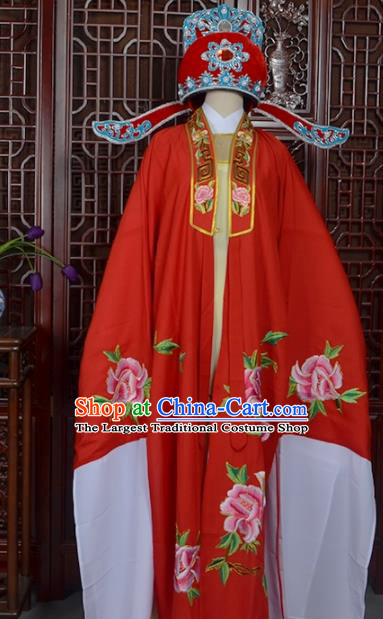 Handmade Chinese Beijing Opera Niche Red Costume Peking Opera Scholar Clothing for Men