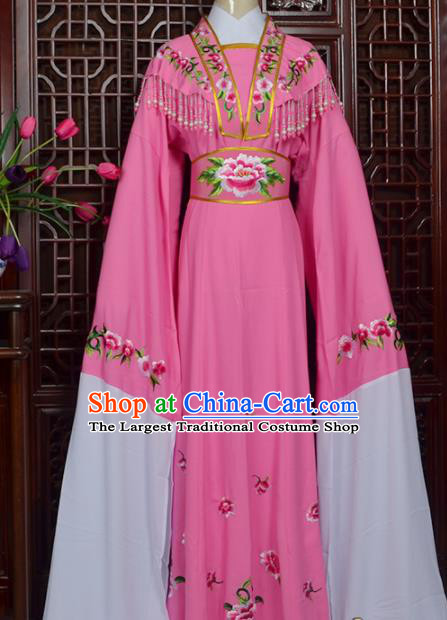Handmade Chinese Beijing Opera Actress Embroidered Pink Dress Peking Opera Princess Costume for Women