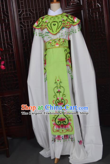 Handmade Chinese Beijing Opera Princess Green Embroidered Dress Traditional Peking Opera Diva Costume for Women