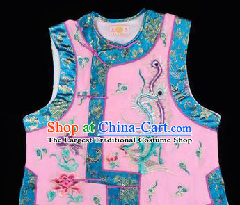 Handmade Chinese Beijing Opera Embroidered Pink Vest Traditional Peking Opera Diva Costume for Women