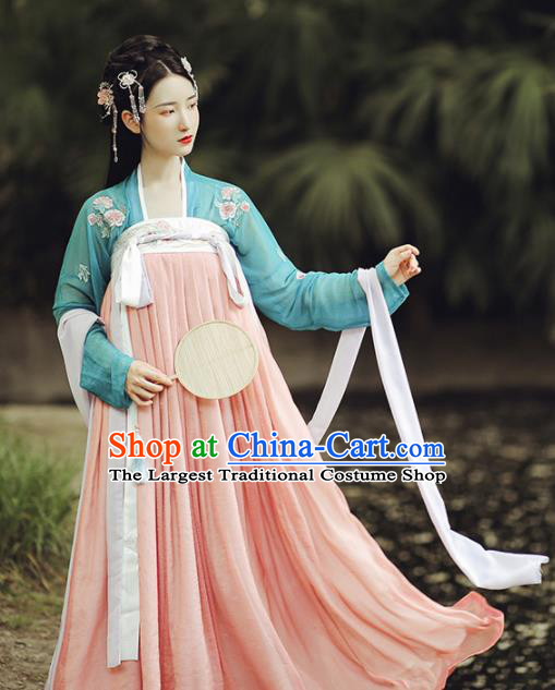 Ancient Chinese Tang Dynasty Court Maid Hanfu Dress Traditional Palace Historical Costume for Women