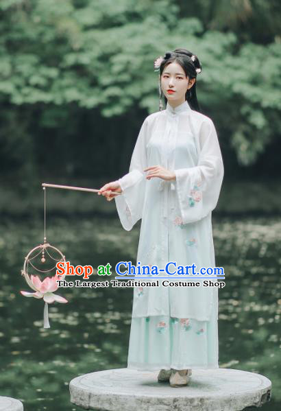 Ancient Chinese Ming Dynasty Nobility Lady Hanfu Dress Traditional Palace Embroidered Historical Costume for Women