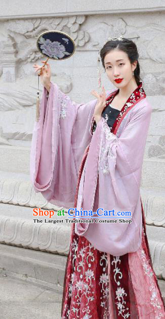 Traditional Chinese Tang Dynasty Imperial Consort Embroidered Hanfu Dress Ancient Drama Court Princess Historical Costume for Women