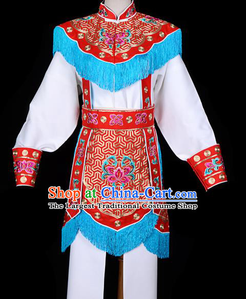 Handmade Chinese Beijing Opera Blues Embroidered Red Clothing Traditional Peking Opera Diva Costume for Women