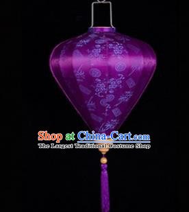 Chinese Traditional Lantern Handmade Purple Lanterns Ceiling Lamp New Year Lantern