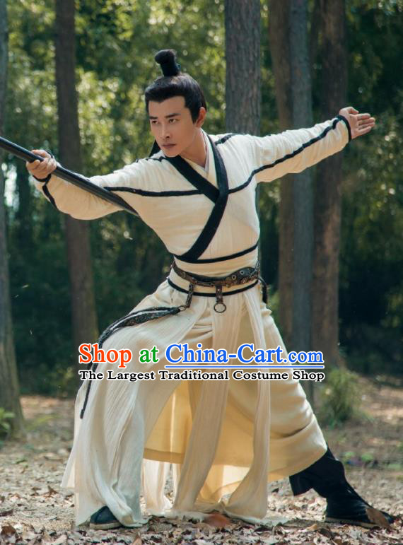 Traditional Chinese Drama Hoshin Engi Ancient Shang Dynasty Swordsman Yang Jian Historical Costume for Men