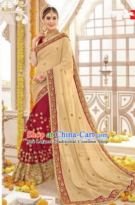 Asian India Traditional Wedding Sari Dress Indian Bollywood Court Bride Costume for Women