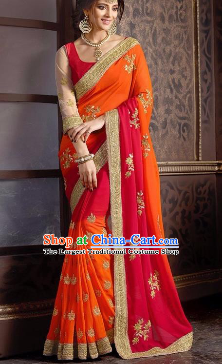 Indian Traditional Sari Dress Asian India Court Princess Bollywood Embroidered Costume for Women