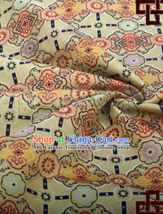 Chinese Traditional Pattern Design Silk Fabric Yellow Song Brocade Tang Suit Drapery Material
